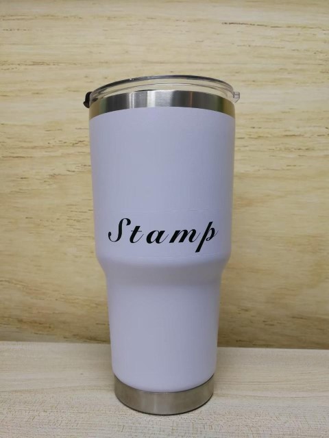 สกรีนแก้ว YETI ข้อความ Stamp