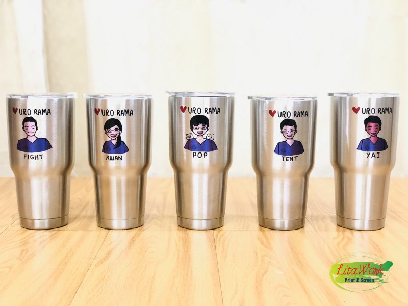 สกรีนแก้ว YETI รูปการ์ตูน
