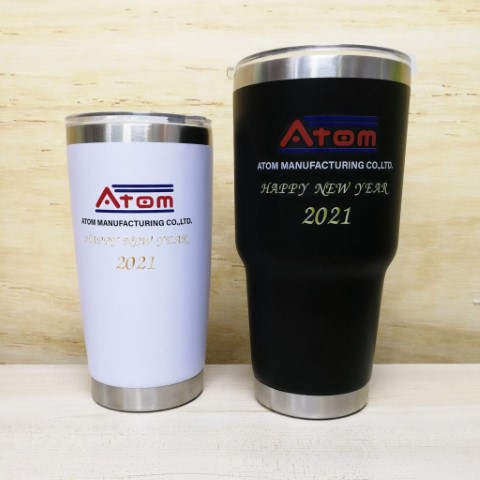 สกรีนแก้ว YETI โลโก้ ATOM