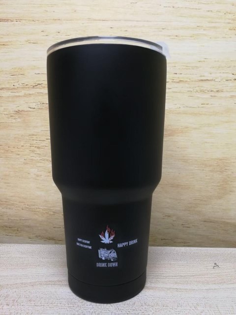 สกรีนแก้ว YETI โลโก้ DRINK DOWN