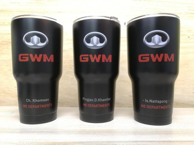 สกรีนแก้ว YETI โลโก้ GWM