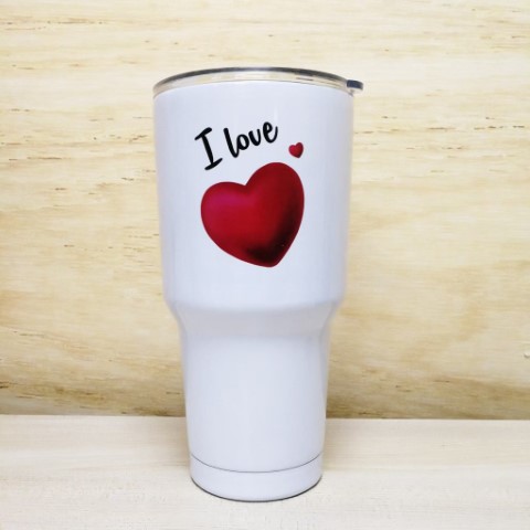 สกรีนแก้ว YETI โลโก้ I love