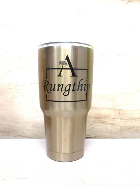 สกรีนแก้ว YETI โลโก้ Rungthip