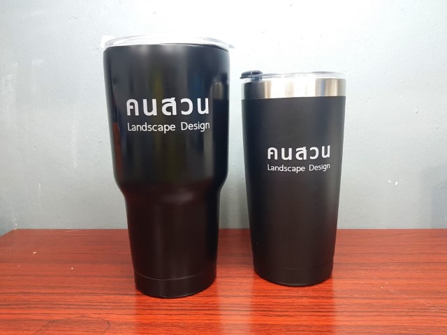 สกรีนแก้ว YETI โลโก้ คนสวน