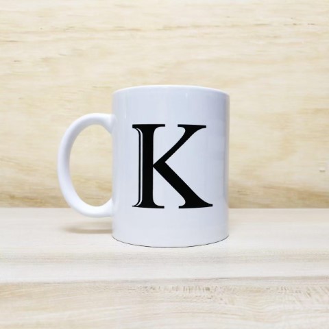 สกรีนแก้วมัคสีขาว K