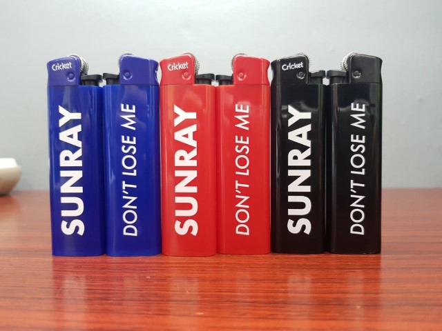 สกรีนไฟเเช็ค SUNRAY