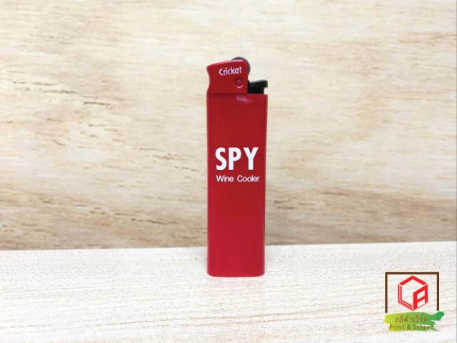 สกรีนไฟแช็ค โลโก้ Lighter cricket SPY